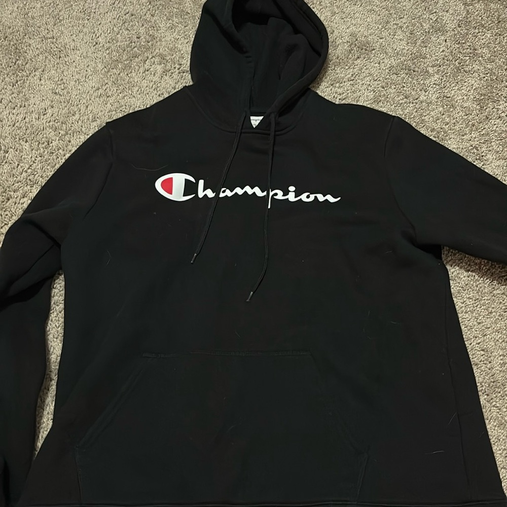 Black champion hoodie size large never worn